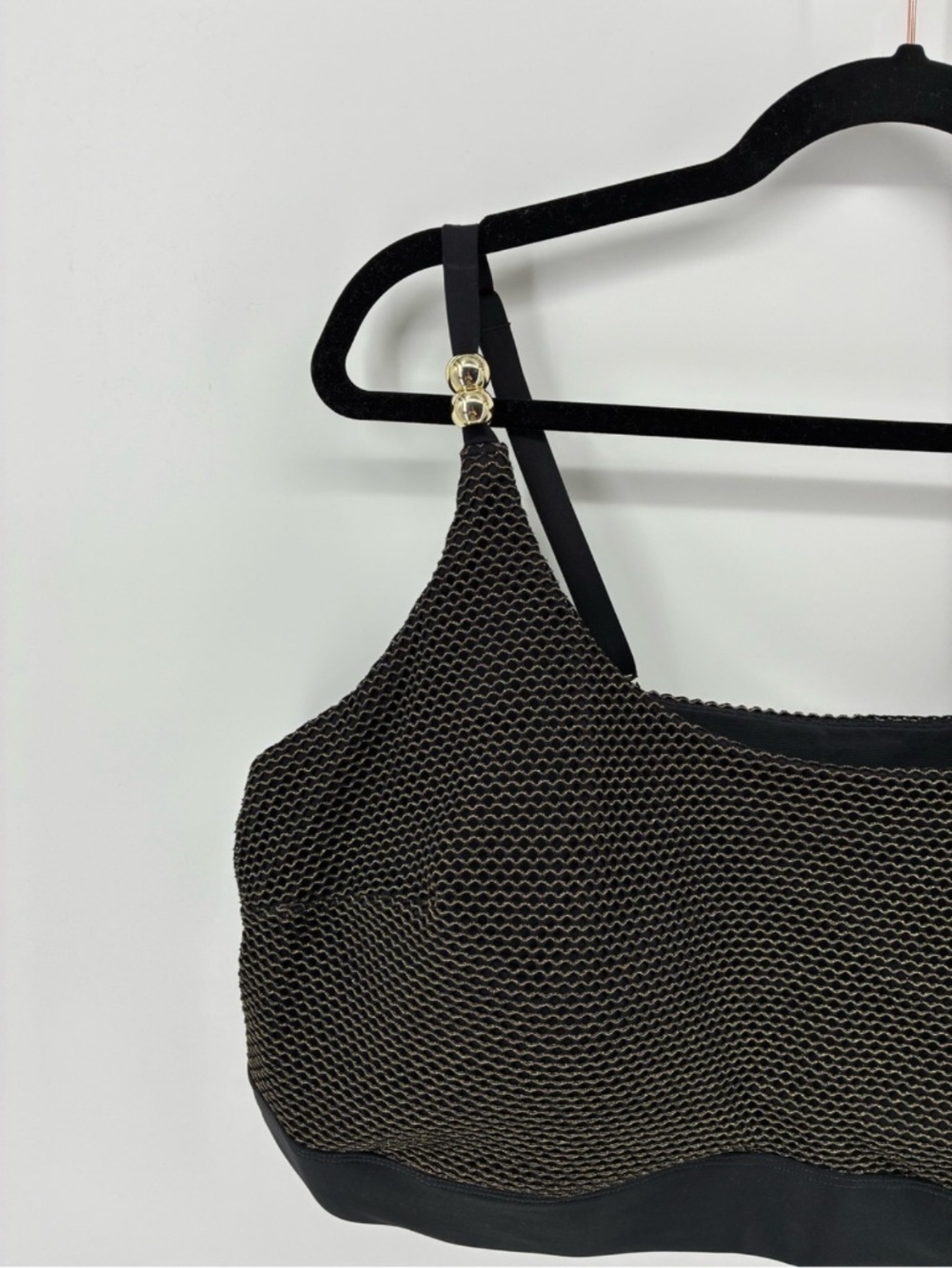 MASSIVE $10 SALE Black and Gold Mesh Bralette Sports Bra Bathing Suit Top with A